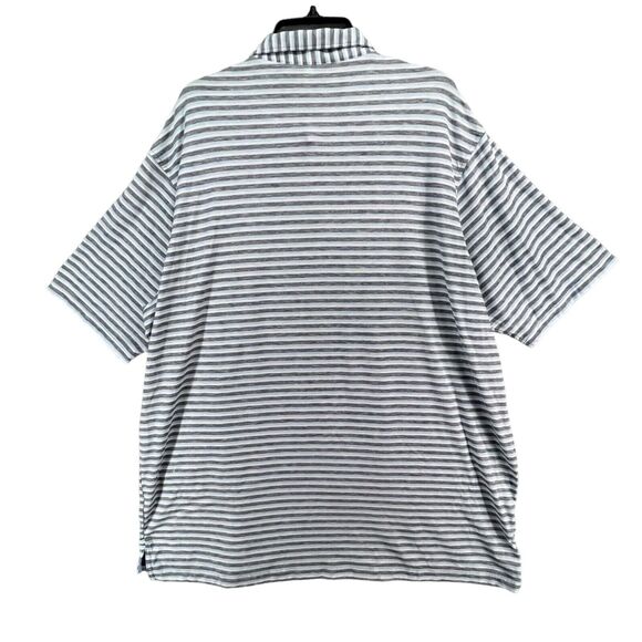 Peter Millar Polo Shirt XXL Blue Stripe Soft Tencel Blend Stretch Quick Dry Golf - Picture 4 of 13